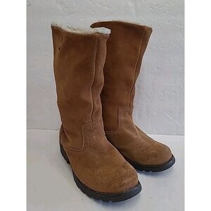 Autumn Run Brown Suede Shearling‎ Boots Women's Size 7 Shoe's